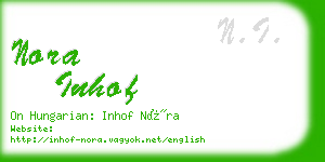 nora inhof business card
